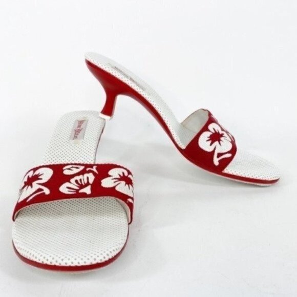 Nature Breeze Floral Slip On Heels Size 10 - Picture 3 of 8